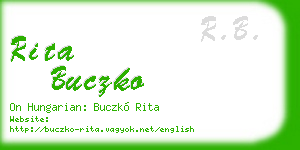 rita buczko business card